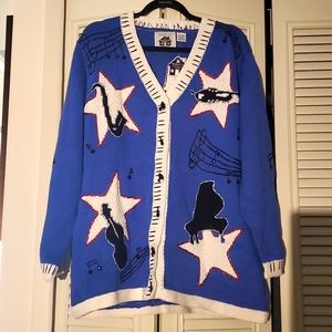 NWT! Vinnys Storybook Knits music to my ears sweater